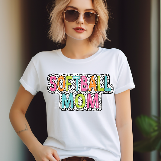 Softball Mom Dalmatian Dots DTF & Sublimation Transfer