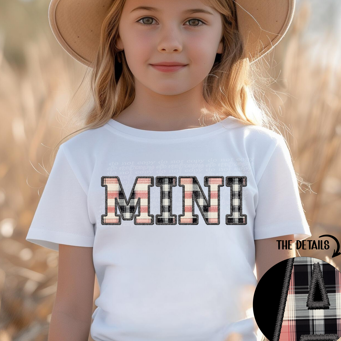 Spring Plaid Mini Faux Embroidery DTF Transfer