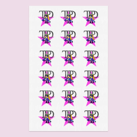 Singing Poet B Dog UV DTF Transfer Sheet (18 transfers at 1.5 inches each)