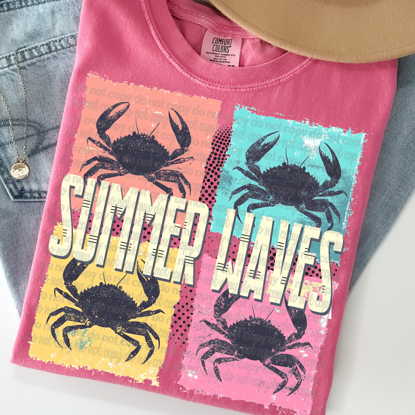 Summer Waves Crabs DTF Transfer