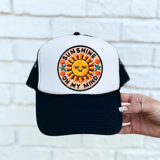 Sunshine on my Mind Faux Embroidery Hat DTF & Sublimation Transfer