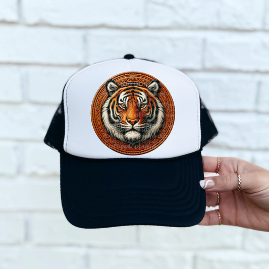 Tiger Faux Leather Hat *EXCLUSIVE* DTF & Sublimation Transfer