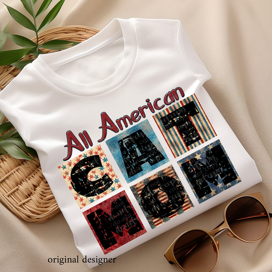 Vintage All American Cat Mom *EXCLUSIVE* DTF & Sublimation Transfer