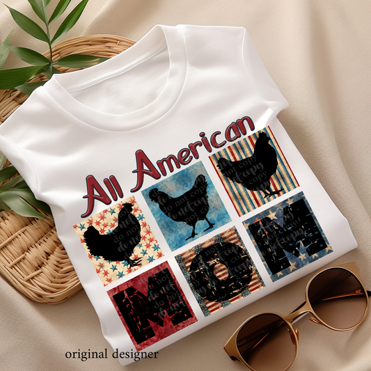 Vintage All American Chicken Mom *EXCLUSIVE* DTF & Sublimation Transfer