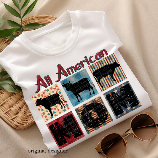 Vintage All American Cow Mom *EXCLUSIVE* DTF & Sublimation Transfer