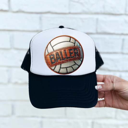 Volleyball Baller Faux Leather Hat *EXCLUSIVE* DTF & Sublimation Transfer
