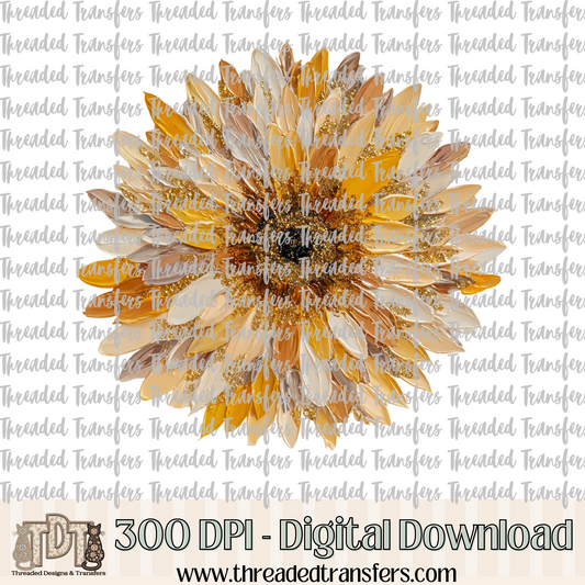 Brushstroke Sunflower Digital Design Download (PNG Format - no product shipped)