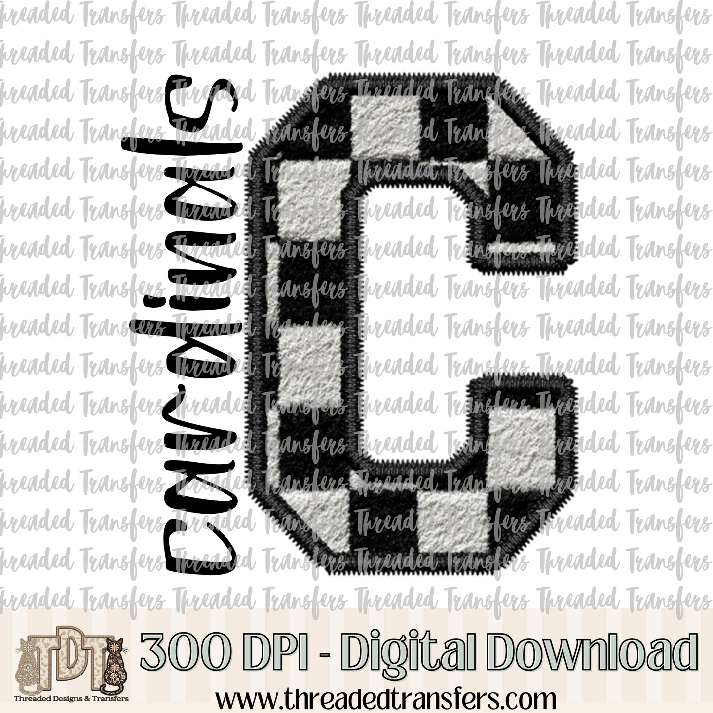 Fuzzy Checker Cardinals Faux Embroidery Digital Design Download (PNG Format - no product shipped)