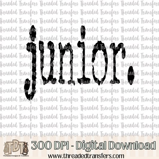 Junior Typography Digital Design Download (PNG Format - no product shipped)
