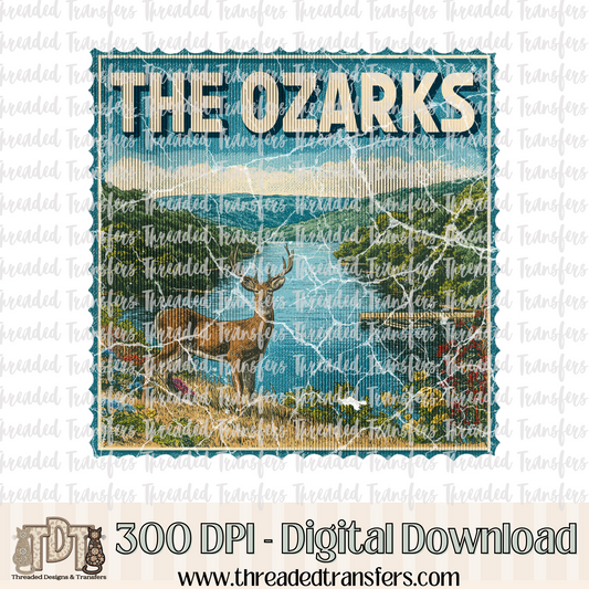 Vintage The Ozarks Stamp Digital Design Download (PNG Format - no product shipped)