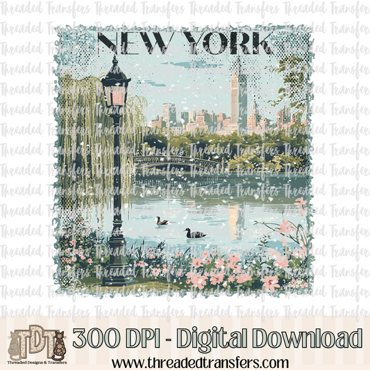 Vintage New York Stamp Digital Design Download (PNG Format - no product shipped)
