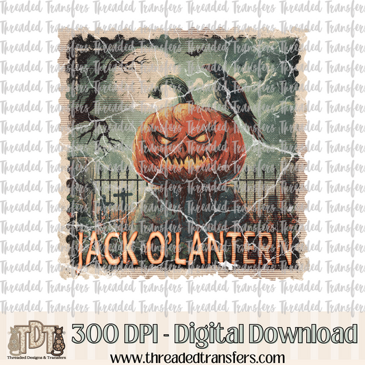 Vintage Horror Jack O'Lantern Stamp Digital Design Download (PNG Format - no product shipped)