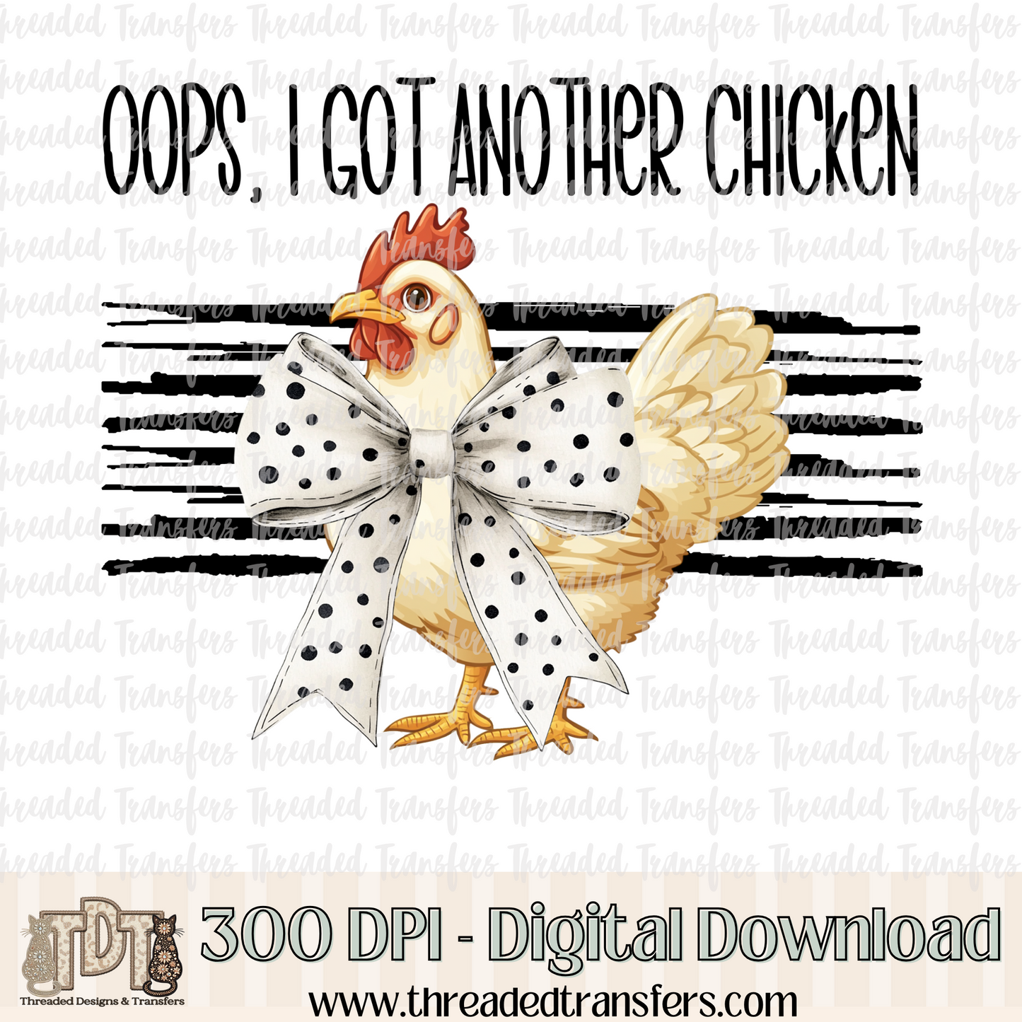 Oops Chicken Digital Design Download (PNG Format - no product shipped)