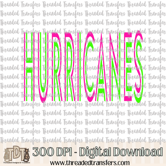 Vibrant Hurricanes Mascot Typography Digital Design Download (PNG Format - no product shipped)
