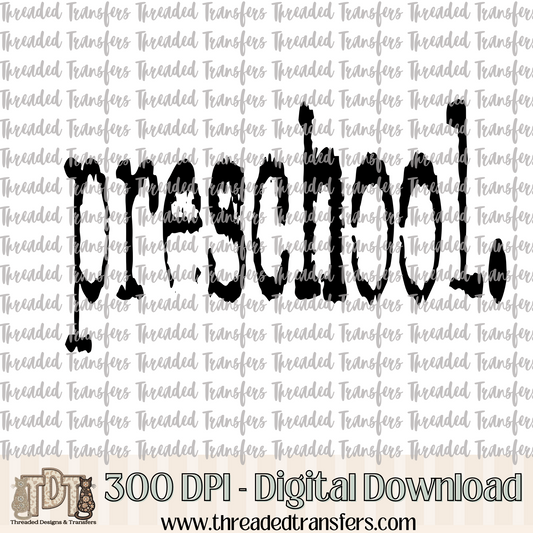 Preschool Typography Digital Design Download (PNG Format - no product shipped)