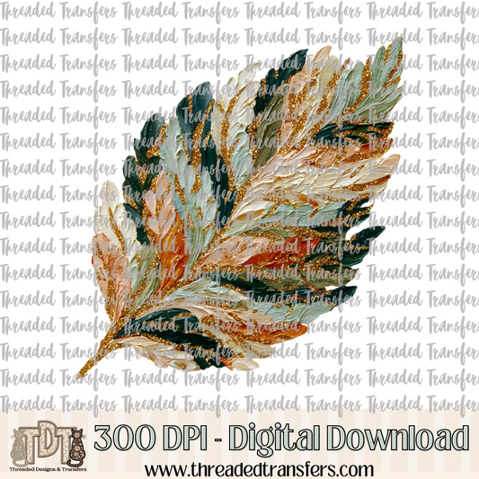 Hand-Painted Fall Leaf Digital Design Download (PNG Format - no product shipped)
