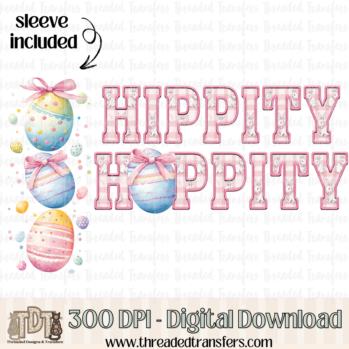 Hippity Hoppity & Matching Sleeve Digital Design Download (PNG Format - no product shipped)