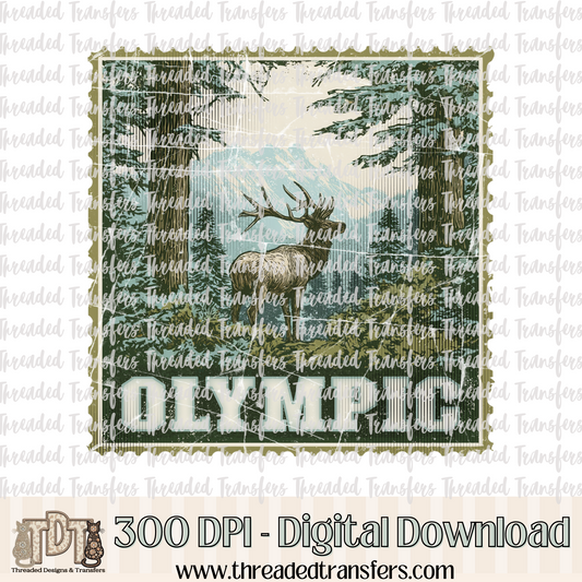 Vintage Olympic Stamp Digital Design Download (PNG Format - no product shipped)
