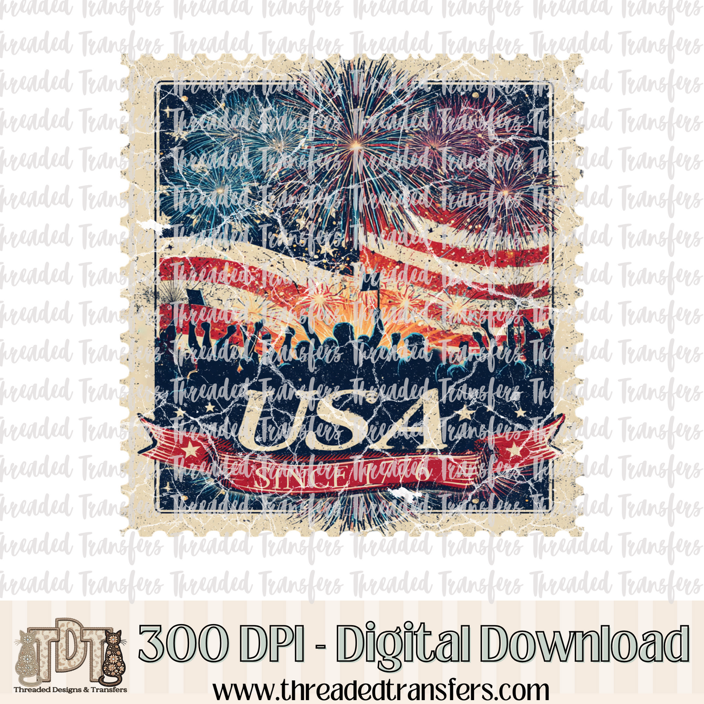 Vintage Since 1776 Stamp Digital Design Download (PNG Format - no product shipped)