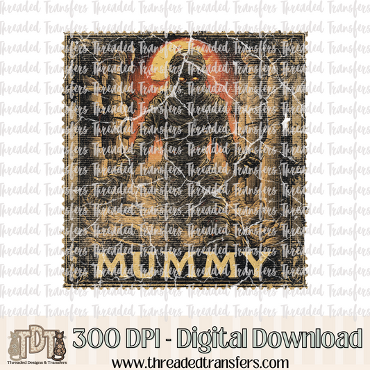 Vintage Horror Mummy Stamp Digital Design Download (PNG Format - no product shipped)