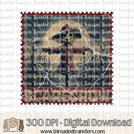 Vintage Horror Scarecrow Stamp Digital Design Download (PNG Format - no product shipped)