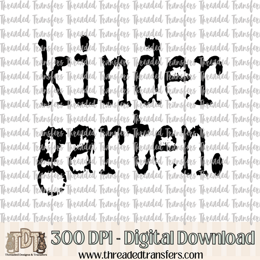 Kindergarten Typography Digital Design Download (PNG Format - no product shipped)