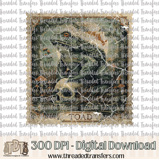Vintage Horror Toad Stamp Digital Design Download (PNG Format - no product shipped)