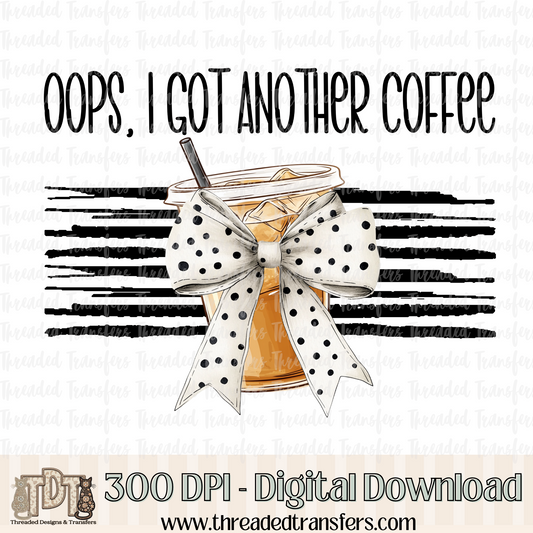 Oops Iced Coffee Digital Design Download (PNG Format - no product shipped)