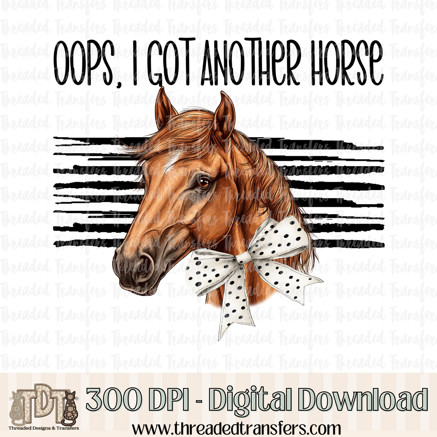 Oops Horse Digital Design Download (PNG Format - no product shipped)