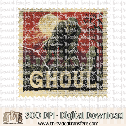 Vintage Horror Ghoul Stamp Digital Design Download (PNG Format - no product shipped)