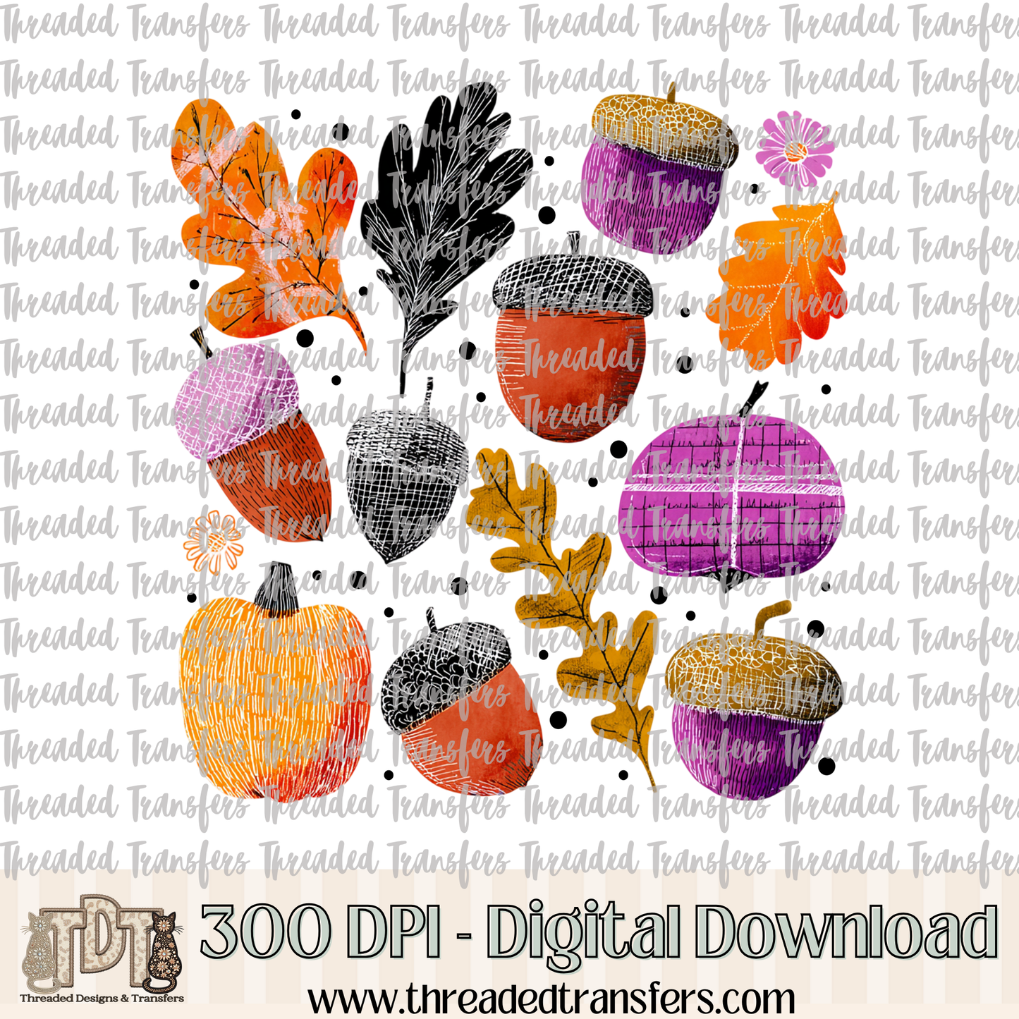 Fall Whimsy Digital Design Download (PNG Format - no product shipped)