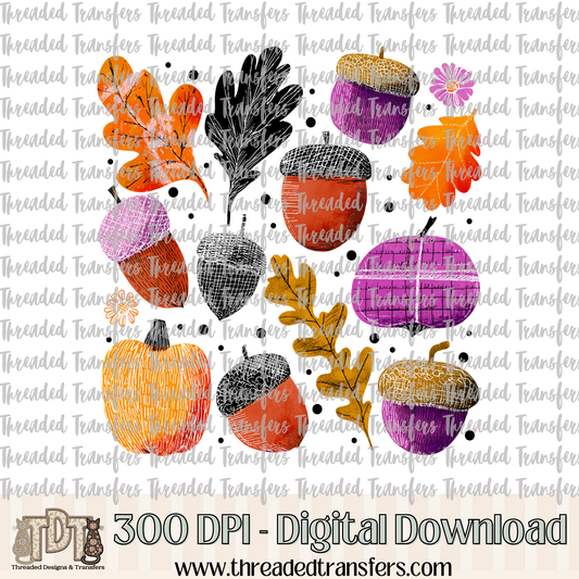 Fall Whimsy Digital Design Download (PNG Format - no product shipped)