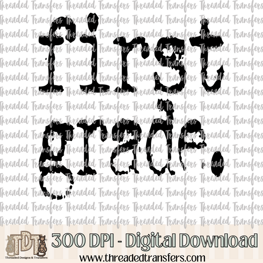 First Grade Typography Digital Design Download (PNG Format - no product shipped)