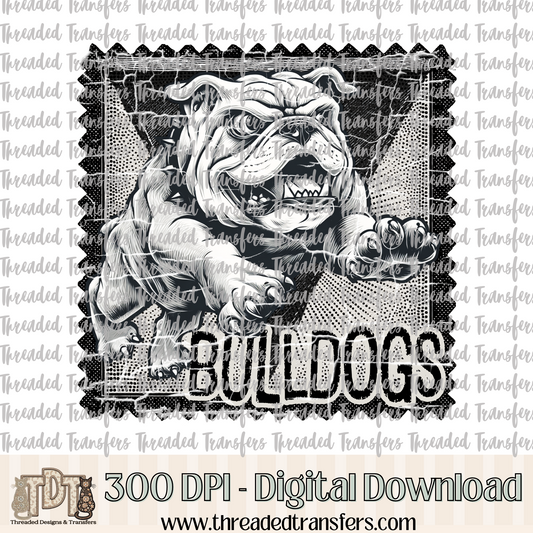 Bulldogs Mascot Stamp Digital Design Download (PNG Format - no product shipped)