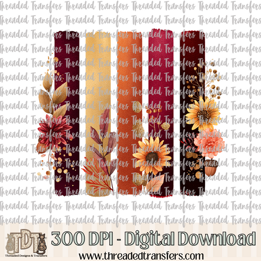 Fall Floral Brushstrokes Digital Design Download (PNG Format - no product shipped)