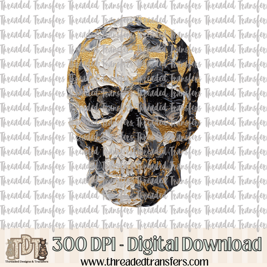 Brushstroke Skull Digital Design Download (PNG Format - no product shipped)
