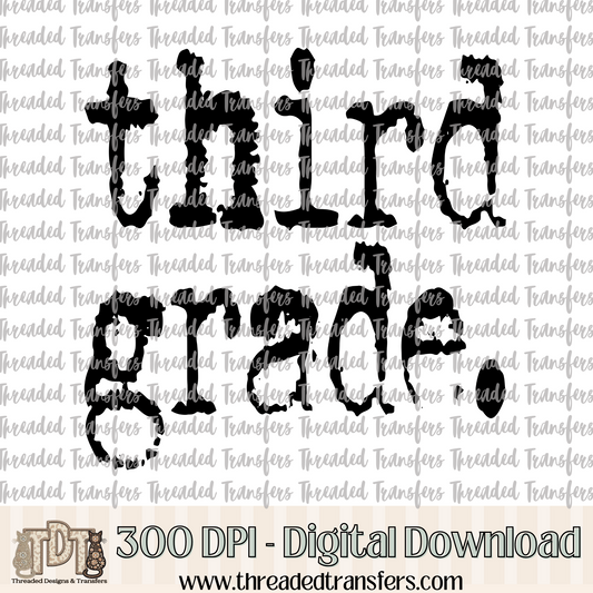 Third Grade Typography Digital Design Download (PNG Format - no product shipped)
