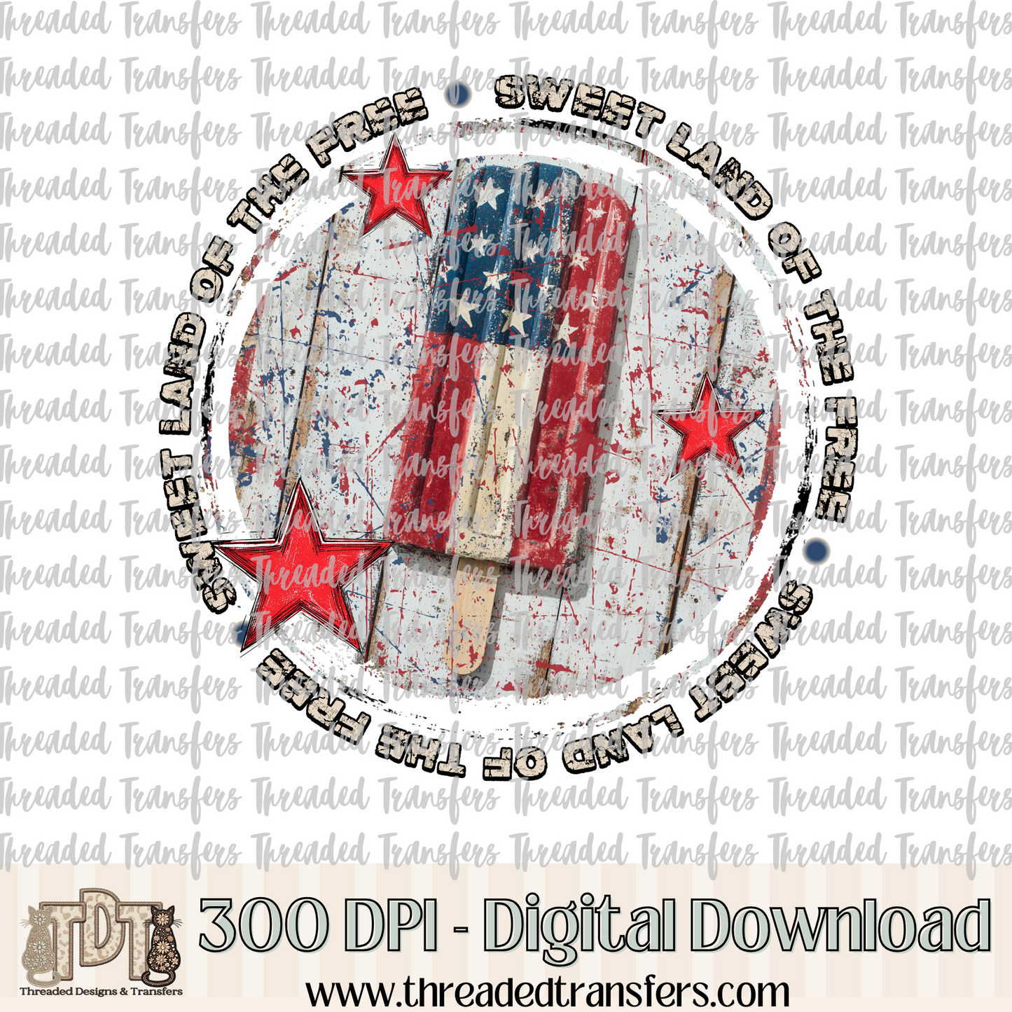 Sweet Land of the Free Digital Design Download (PNG Format - no product shipped)
