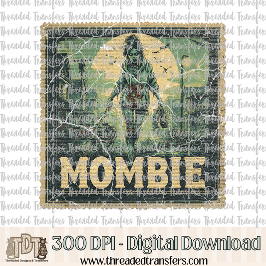 Vintage Horror Mombie Stamp Digital Design Download (PNG Format - no product shipped)