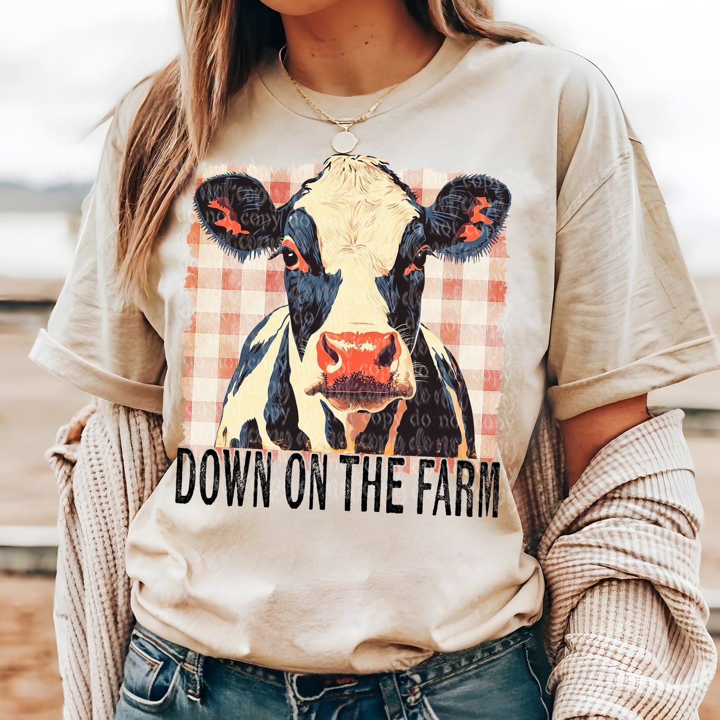 Down on the Farm Cow Vintage DTF Transfer
