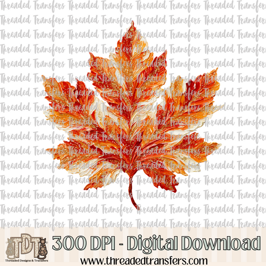 Brushstroke Maple Leaf Digital Design Download (PNG Format - no product shipped)