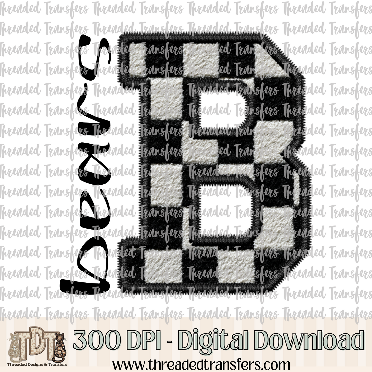 Fuzzy Checker Bears Faux Embroidery Digital Design Download (PNG Format - no product shipped)