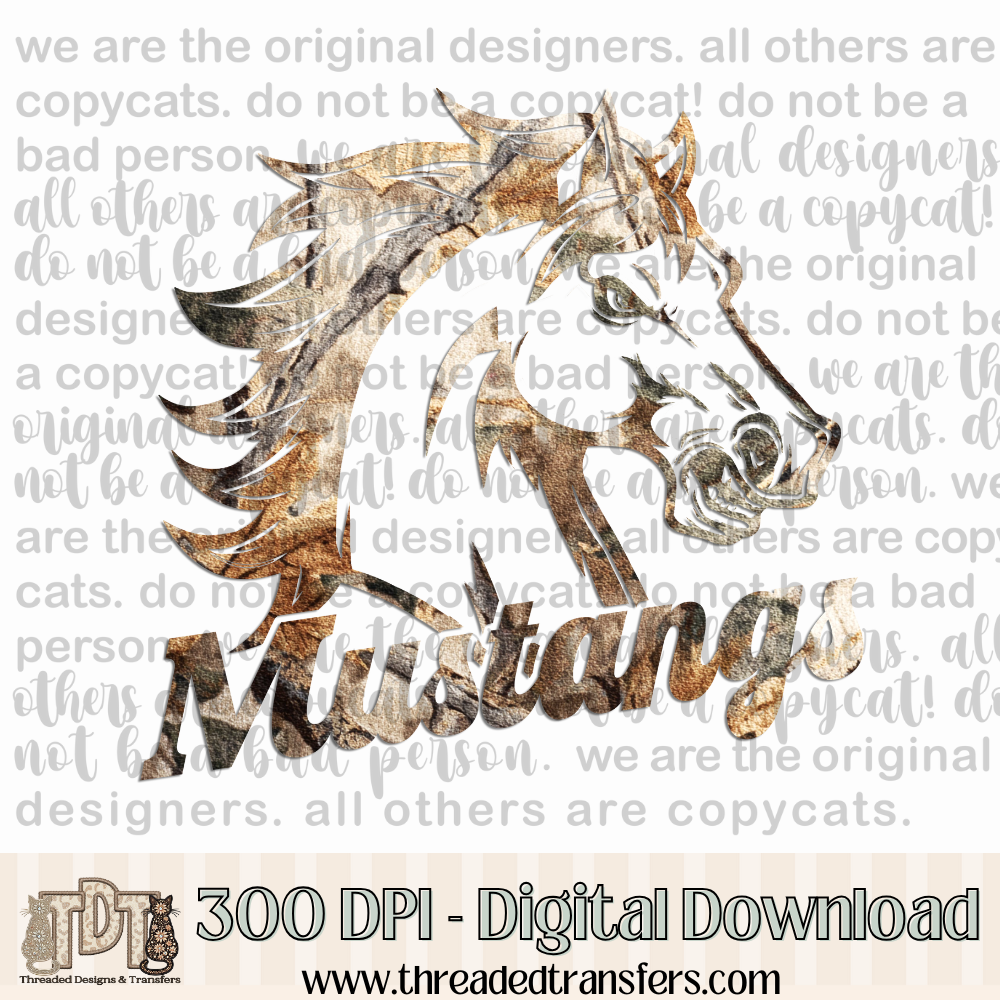Mustangs Camo Digital Design Download (PNG Format - no product shipped)
