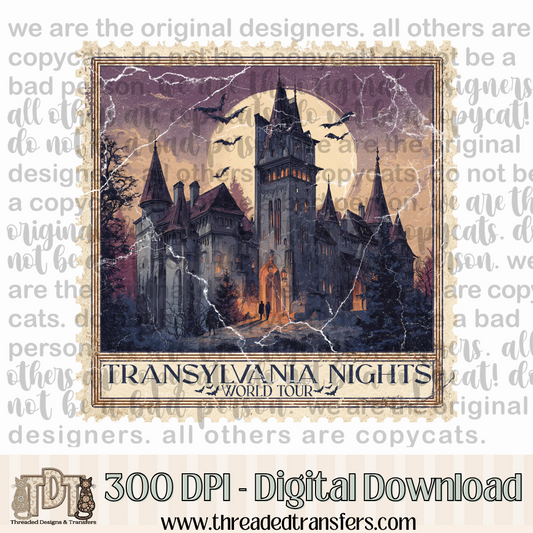 Transylvania Nights World Tour Stamp Digital Design Download (PNG Format - no product shipped)