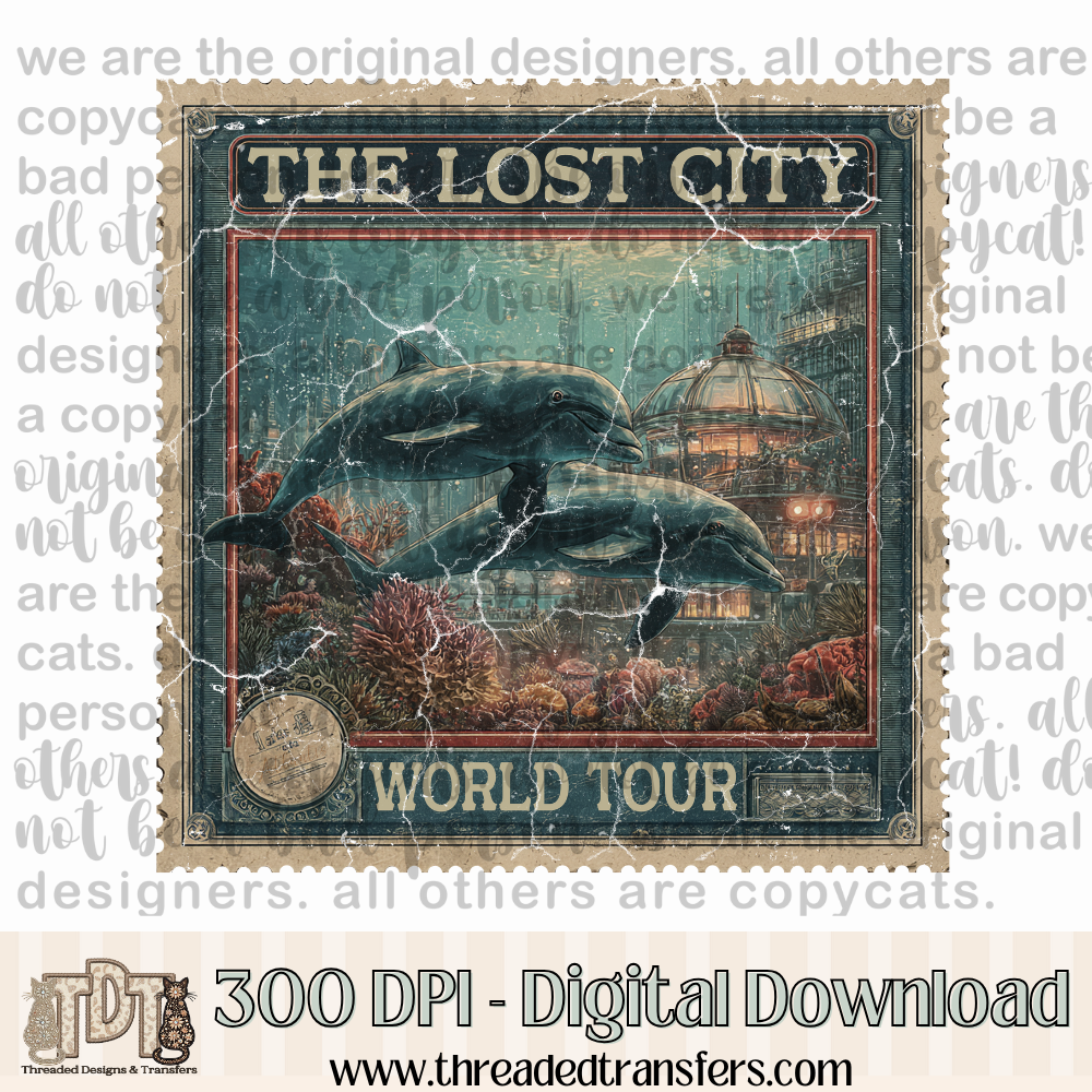 Lost City World Tour Stamp Digital Design Download (PNG Format - no product shipped)