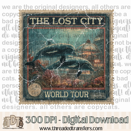 Lost City World Tour Stamp Digital Design Download (PNG Format - no product shipped)