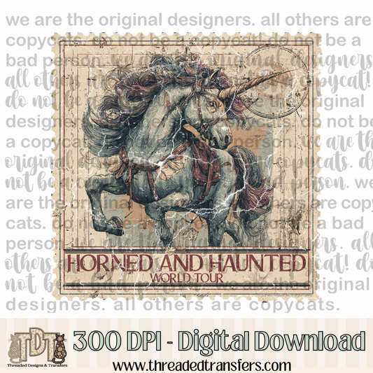 Horned & Haunted World Tour Stamp Digital Design Download (PNG Format - no product shipped)
