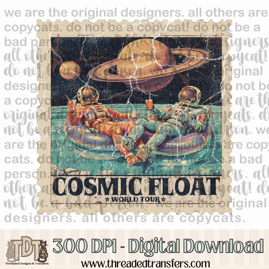Cosmic Float World Tour Stamp Digital Design Download (PNG Format - no product shipped)