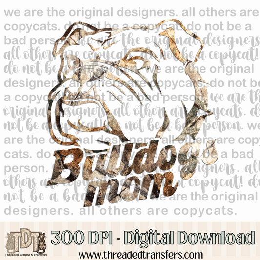 Bulldogs Mom Camo Digital Design Download (PNG Format - no product shipped)
