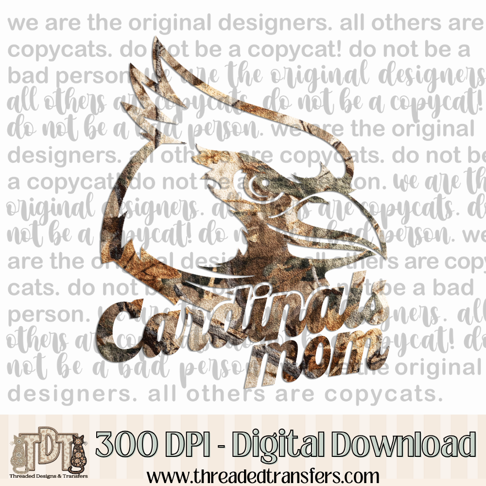 Cardinals Mom Camo Digital Design Download (PNG Format - no product shipped)